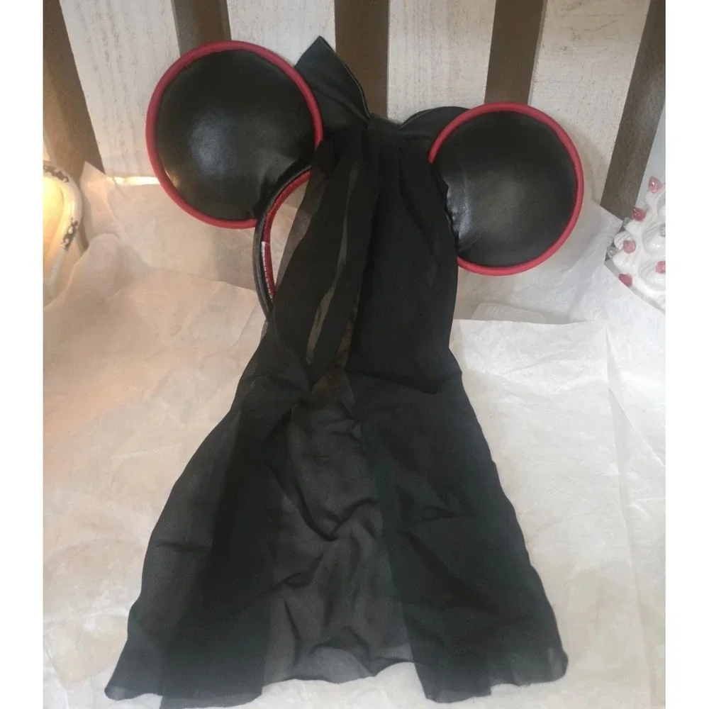 Disney Parks Minnie Mouse Star Wars Darth Vader Ears Headband Veil, Rare Find